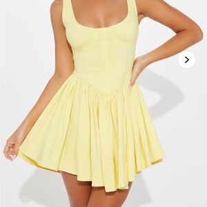 Fashion Nova Yellow Mini Dress